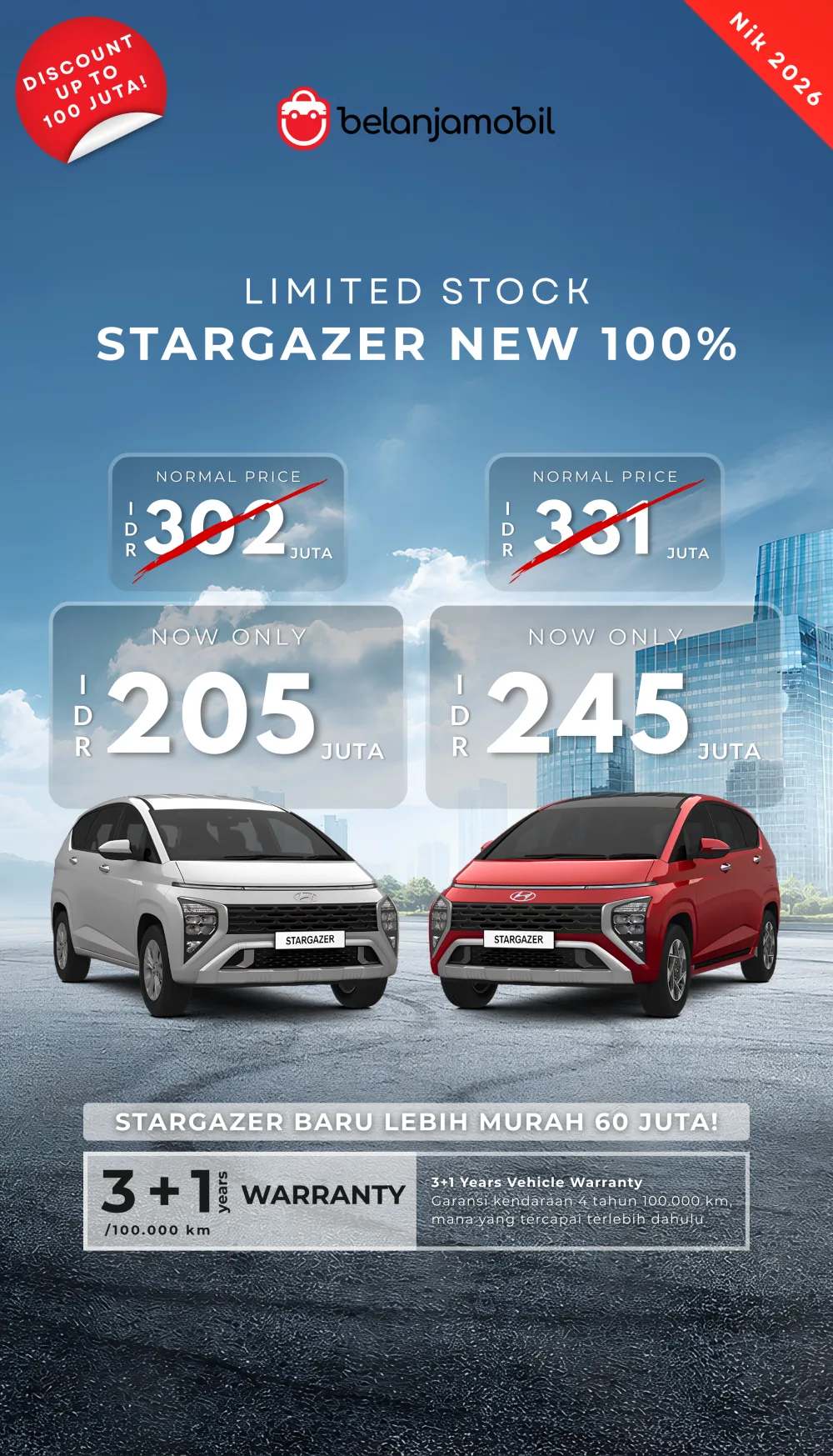 Promo Hyundai Stargazer New 2026 - Belanja Mobil